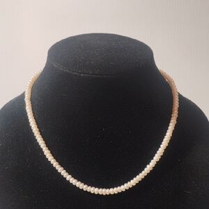 Authentic Pearl Necklace With 10K Gold Clasp Approx 18" Total Length